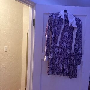 Vintage Bobby Brooks purple tiger button up dress